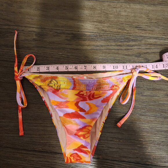 Farm Rio Painted Fishes Side-Tie Bikini Bottom NWT Pink Large - Picture 2 of 12